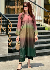 Premium Tie & Dye Digital Printed Silk ( D-8 )